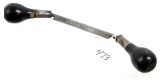 DE; 4” draw knife; handles set @ 45 deg; rosewood handles
