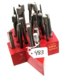 LOT: KK; logo shaped punch & chisel holder w/19 KK; punches & nail sets