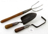 LOT: 3; KK; hand garden weeder; hand garden trowel; hand weed cutter