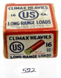 U.S. Climax 16 gauge shot shell box; 2 pcs. 9 shells