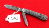 KK; 2 blade pocket knife No. 2789; metal handles w/KK logo