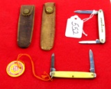 KK; 2 pocket knives; 2 KK; knife pouch’s