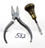 Win. LOT: 2- small screwdriver No. 7160; flat nose pliers No. 2122 – 4”