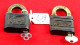 Simmons. LOT: 2- Simmons locks w/key