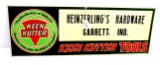KK. store sign. Heinzerling’s Hardware; Garrett; Ind.