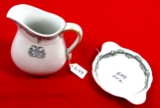 Simmons Hardware. stoneware pitcher; & stoneware dish