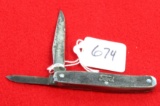 Pocket knife; 2 blade marked Ford