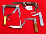 6 pocket knives; Queen Steel; Kutmaster; Case XX; Remington; Imperial; Kent Ny City