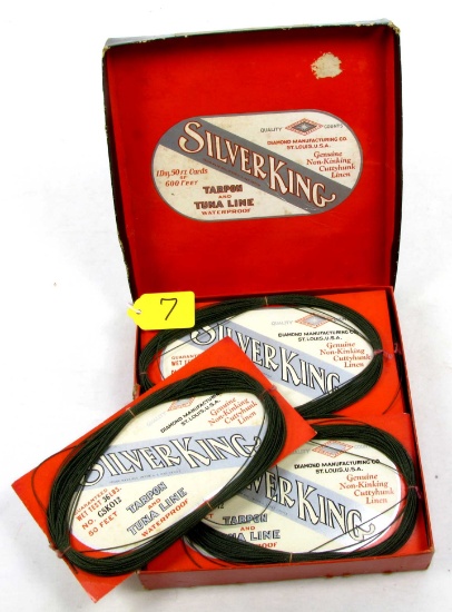 DE; NOS; full box of 12 cards of 50’; 36 lb. tarpon & tuna line; “Silver King”