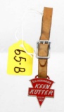 KK, original watch fob, with leather strap