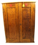 KK; oak tool cabinet; w/drawer; 8 1/4