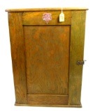 KK; small oak tool cabinet; 6 1/4