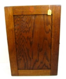 KK; oak tool cabinet 9” deep; 18 1/2