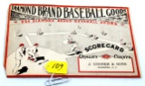 Diamond Brand; scorecard; “J. Cooner & Sons” Bamberg; S.C.; another hard piece for baseball collecto