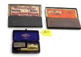 LOT: 2; DE; razor hones in cases; 1- DE; razor No.DE400; in beautiful metal case