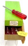 KK; NOS; KK; screw drivers 3” regular round shank No. F3530GKD; full box of 6