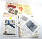 KK. Lot; post cards; catalog adds; cook book; Simmons Hardware invoice