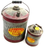 LOT: 2- Shapleigh galvanized cans ; 5 gal. & 1 gal. both w/paper labels