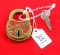Win. Lock, No. 1, Arnall, One Side, Brass Lever Type W/key