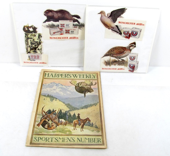 Harper's Weekly 1896,4 Win/western Ammo Adv. W/birds& Animals