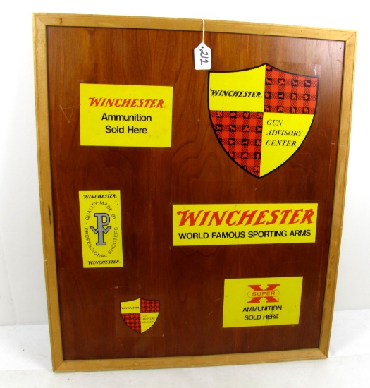 Win. Advertising, Framed Board With 6 Different Win. Adv