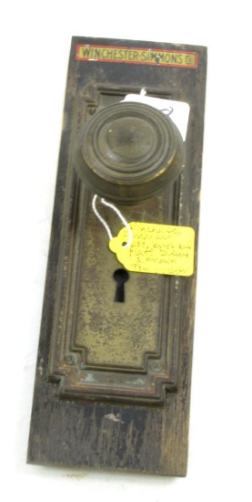 Win/simmons, Salesman Door Knob And Plate, 2 Known Tom Webster