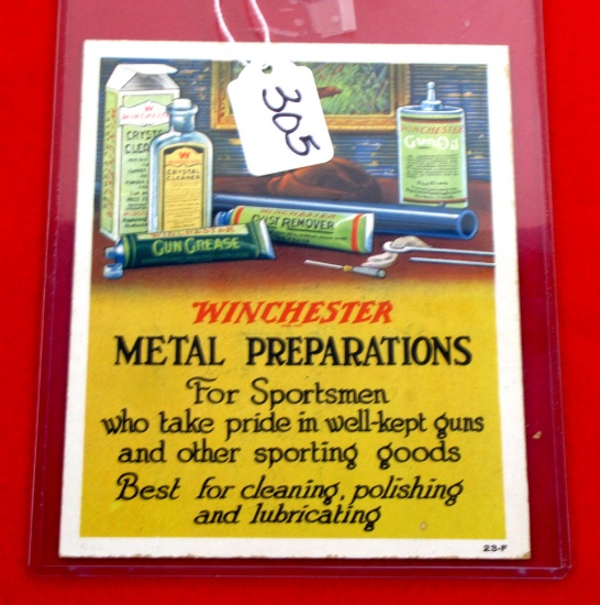Win. Two Sided Adv. Card, 7" X 5 ½",metal Preparations, Punches & Cold Chisels