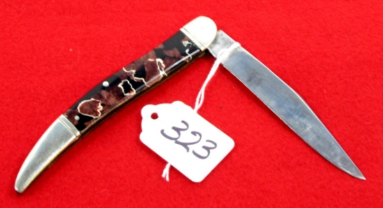 Win. Pocket Knife, Toothpick, Abalone Handle,