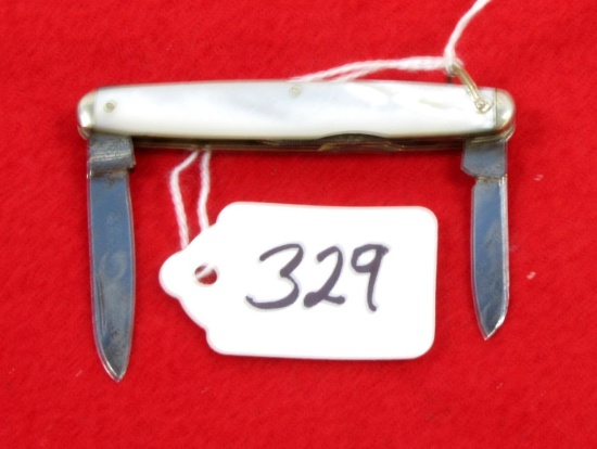 Win. Pocket Knife, 2 Blade, Pearl Handle, No. 3373