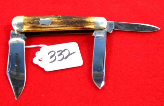 Win. Pocket Knife, 3 Blade Bone Handle, No. 3904s, 91