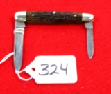 Win. Pocket Knife, 2 Blade, Bone Handle, No. 2859