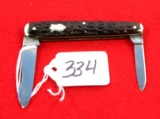 Win. Pocket Knife, 3 Blade, Bone Handle, No. 2938