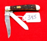 Win. Pocket Knife, 2 Blade, Bone Handle, No. 2904