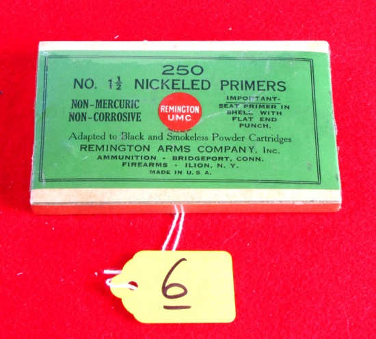 Win. No. 1 ½ Nickeled Primers, Sealed Box