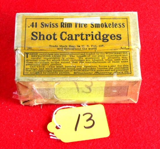 Win. .41 Swiss Rim Fire Smokeless Shot Cartridges, 2 Piece Sealed Box