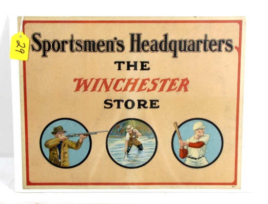 Win. Adv. "sportsmen's Headquarters" The Win. Store, 14" X 11", Mint