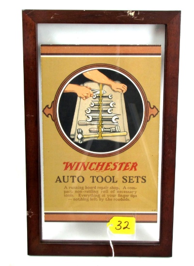 Win. Adv. Framed, Double Sided,"win. Auto Tool Set" 7" X 11",win. Chisels, Mint