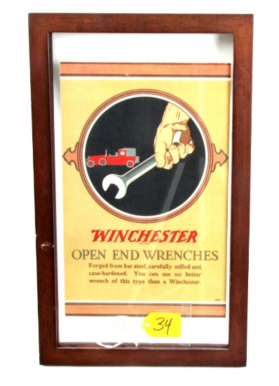 Win. Adv. Framed, Double Sided, " Win Open End Wrenches" 7" X 11",win. Nail Hammers, Mint