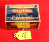 Win. Speed Loads, 10, 16 Ga. Staynless Loaded Shot Shells, Full Sealed Box