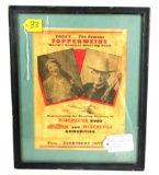 Win. Original Framed Flyer, Win. Topperweins, World's Greatest Shooting Team