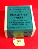 Win. Green Red W, 12 Ga. Brass Shot Shells, Full, Mint, 2 Piece Box