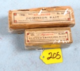 Lot Of Win. Dominion Bait No. 9474, Box Only,fluted Trolling Bait, No. 9617, Box Only