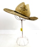 The Win. Store, Men's, Straw Hat, On Antique Wire Stand, Nice