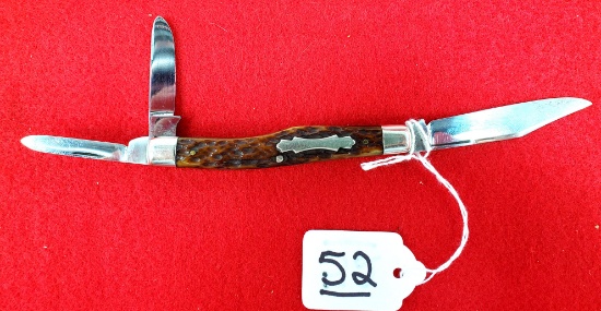Keen Kutter 3 Blade "stockman" Pocketknife W/stag Handle (nos)