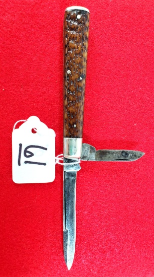 Keen Kutter 2 Blade "physician" Pocketknife W/stag Handle (kk On Bolster-very Old)