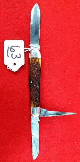 Keen Kutter 2 Blade/1 Drill Pocket Knife W/stag Handle (nos)