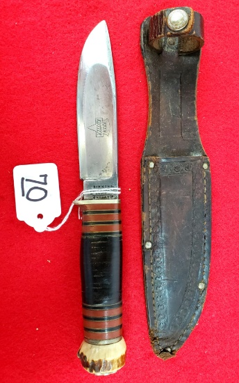 Simmons/keen Kutter Hunting Knife (5" Blade) W/leather Sheath