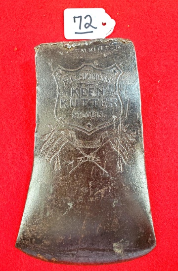 Very Rare Simmons/keen Kutter 1903 Axe Head W/old Shield Logo/2 Flags