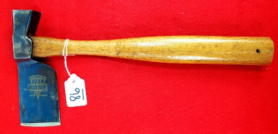 Rare Keen Kutter "blue Brand" Roof Hatchet W/original Handle (2 Logo On Both Sides Of Blade)