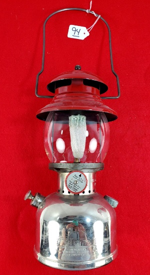 Coleman Single Mantle Lantern (1940's-50's) Nickel W/red Cap Model 200 (no Box) Nos
